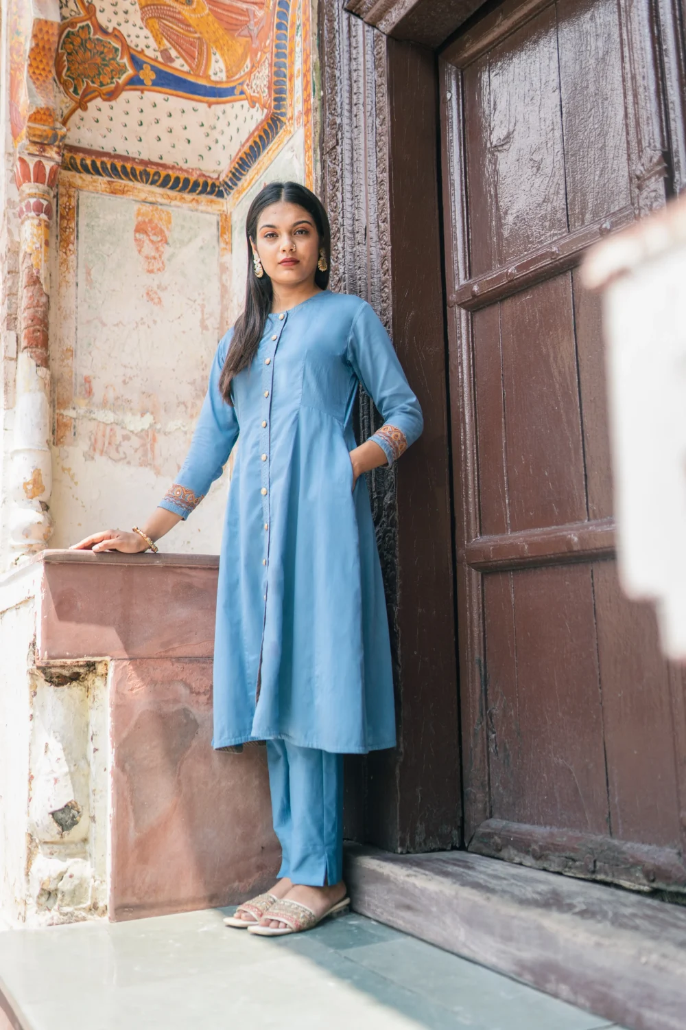 Samudri Button-down A line Pakko Kurta - Image 3