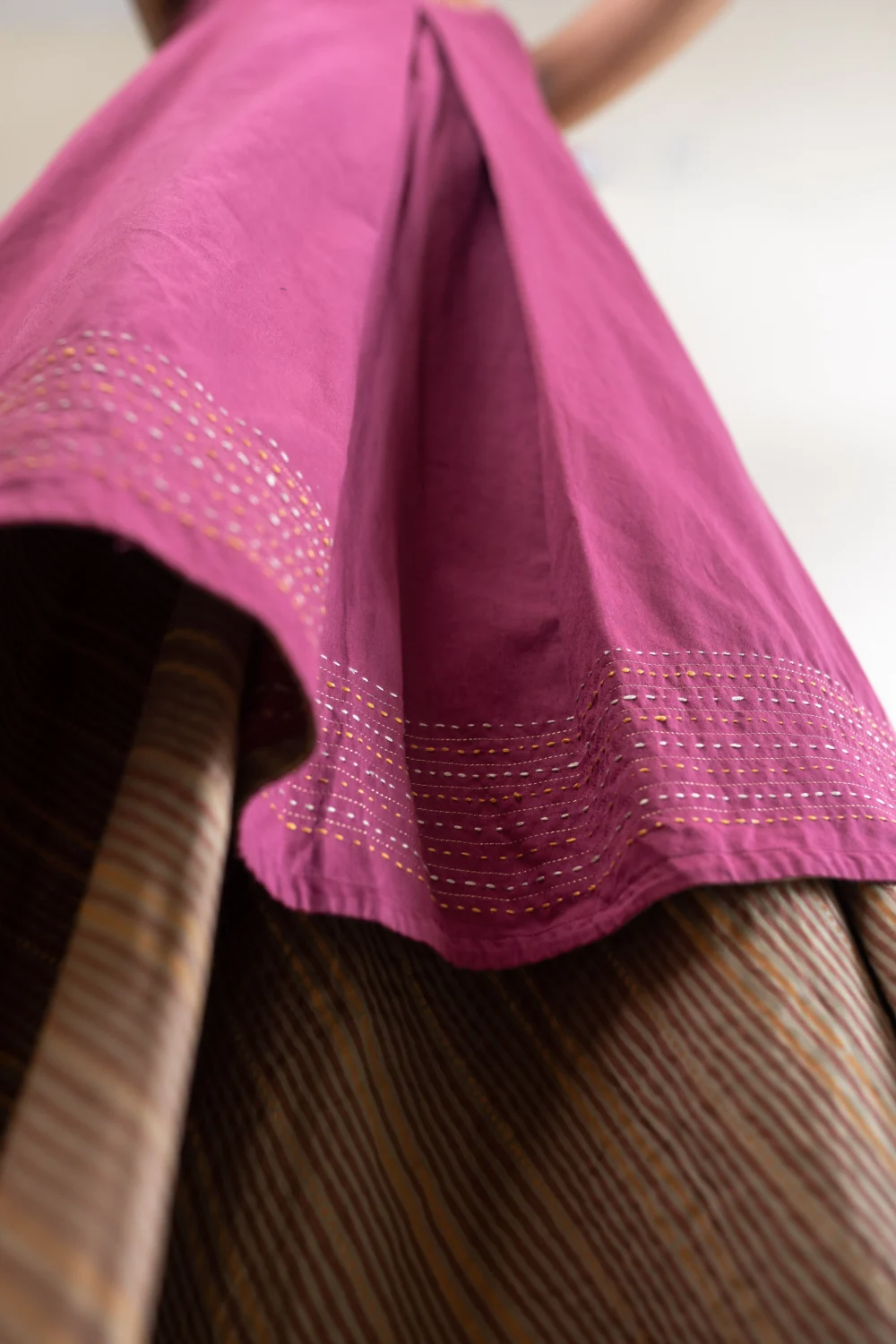 Maroon Mahogany Strappy Box Pleat Pakko Dress - Image 7