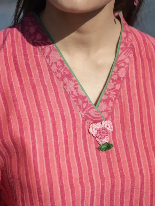 Rasbhari Kaftan Style Block-printed Kurta