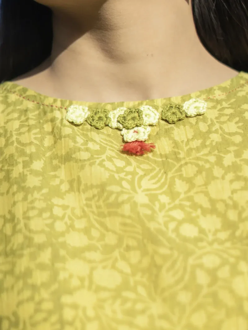 Genda Handkerchief Block-Printed Kurta
