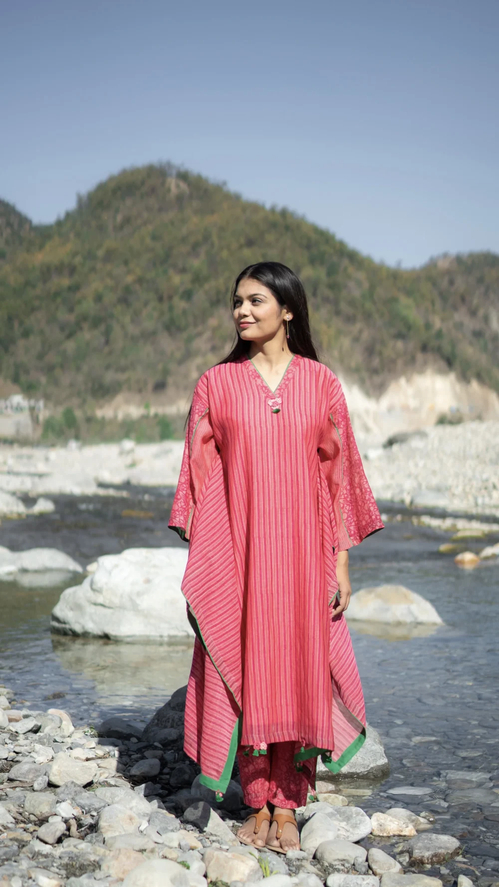 Rasbhari Kaftan Style Block-printed Kurta - Image 5