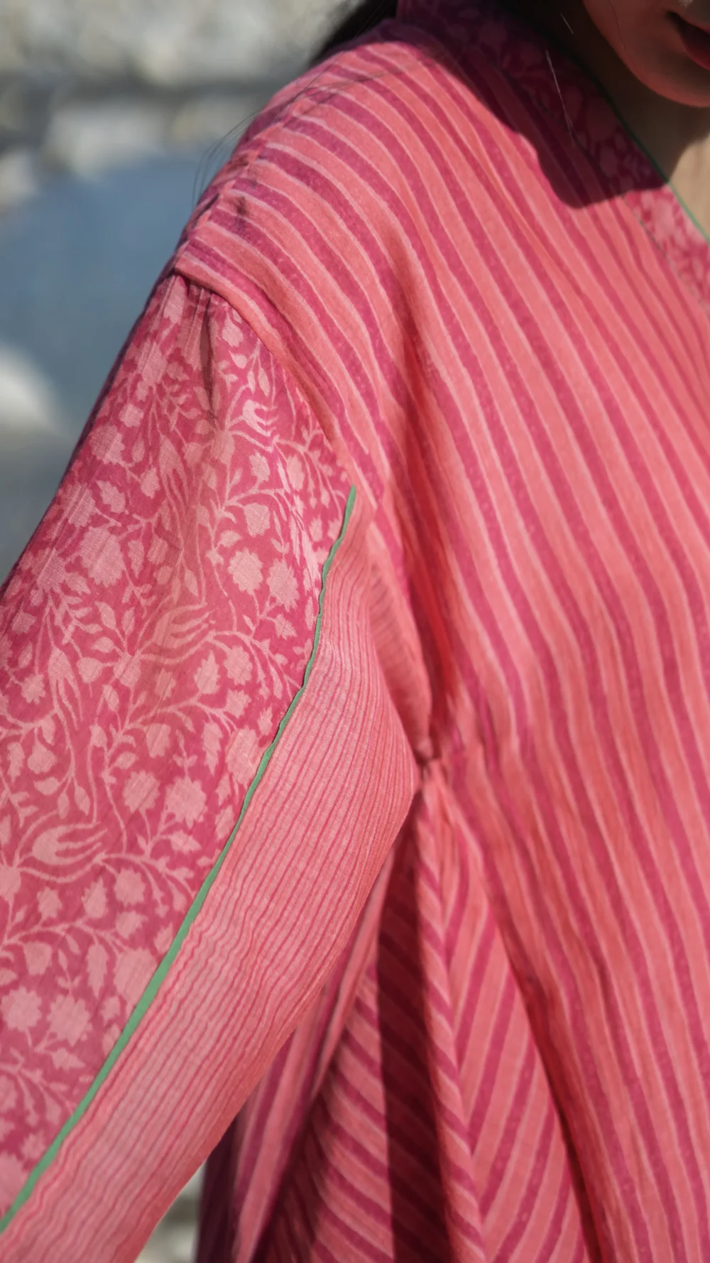 Rasbhari Kaftan Style Block-printed Kurta - Image 4