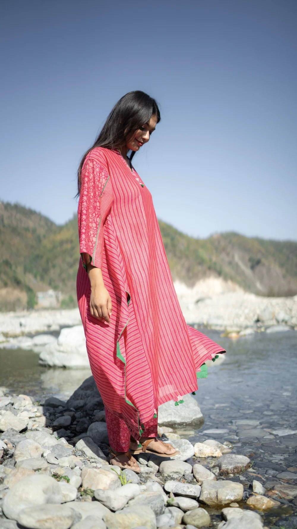 Rasbhari Kaftan Style Block-printed Kurta - Image 6