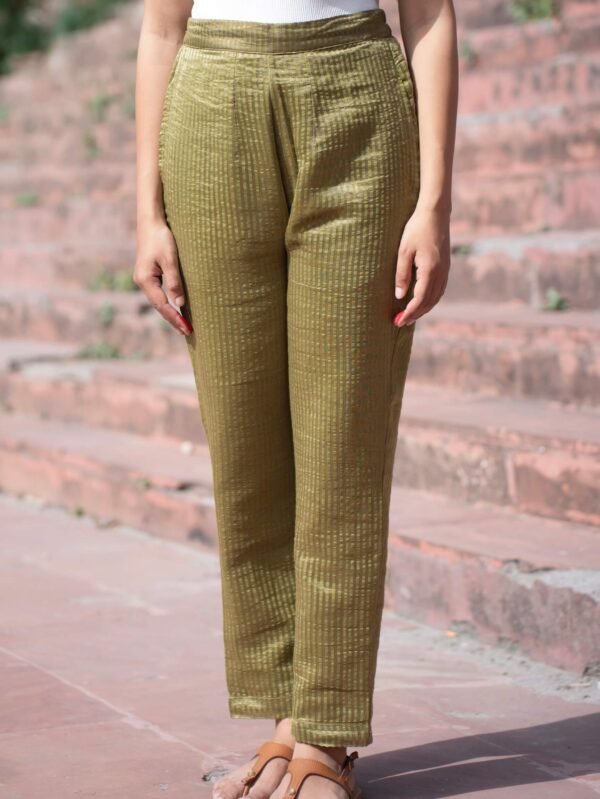 Mehendi Chanderi Pant