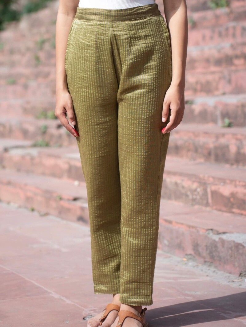 Mehendi Chanderi Pant