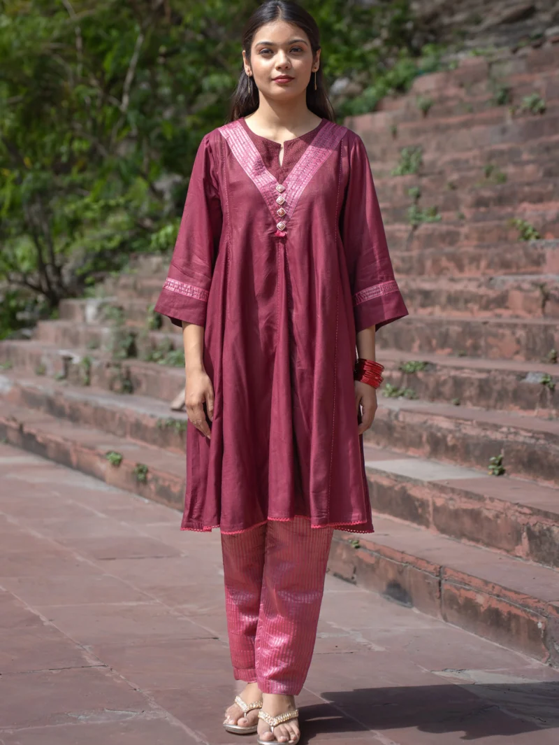 Sherbati Kalidar Meenakari Kurta