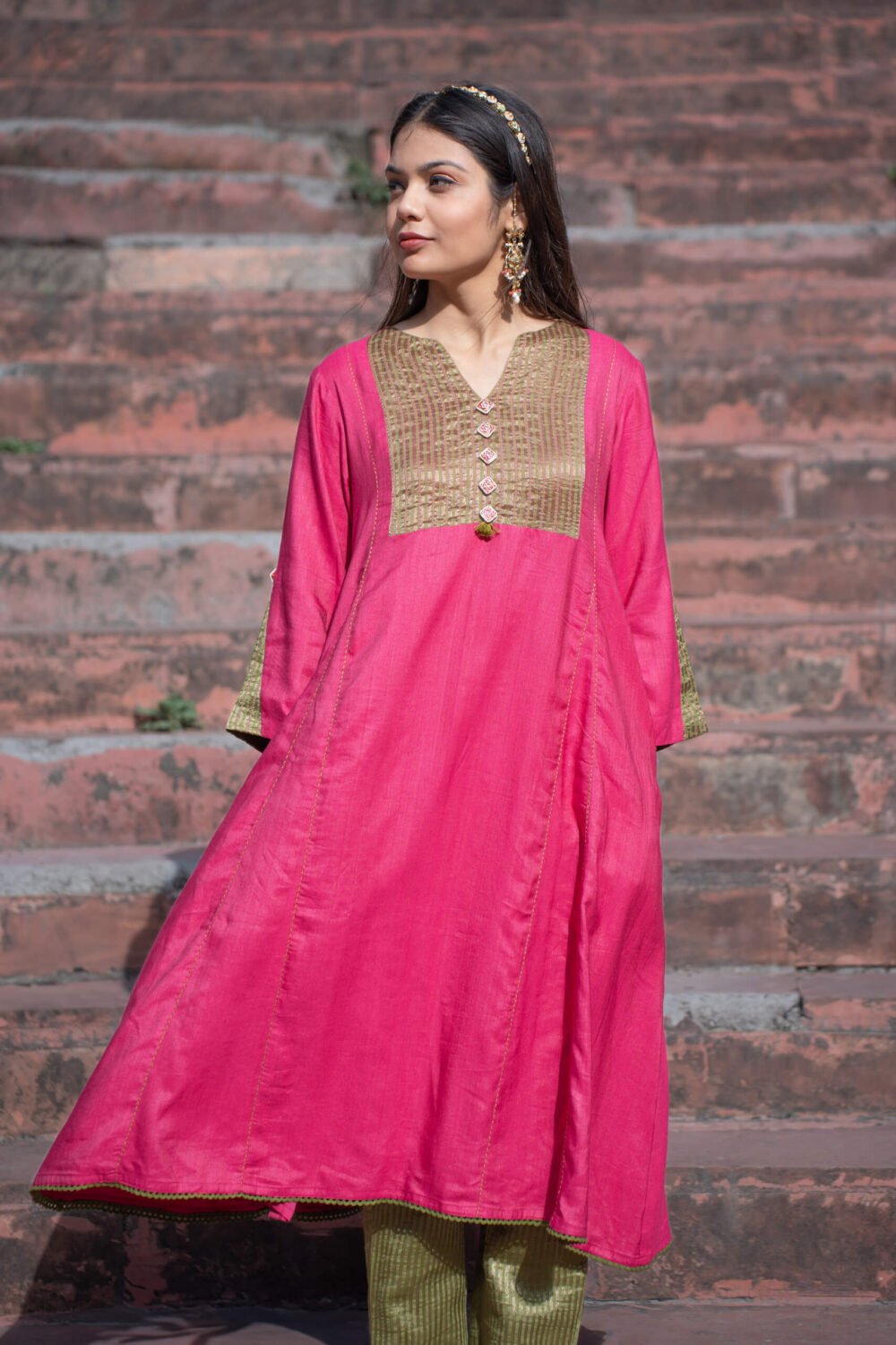 Anaar A-Line Meenakari Kurta Set - Image 2