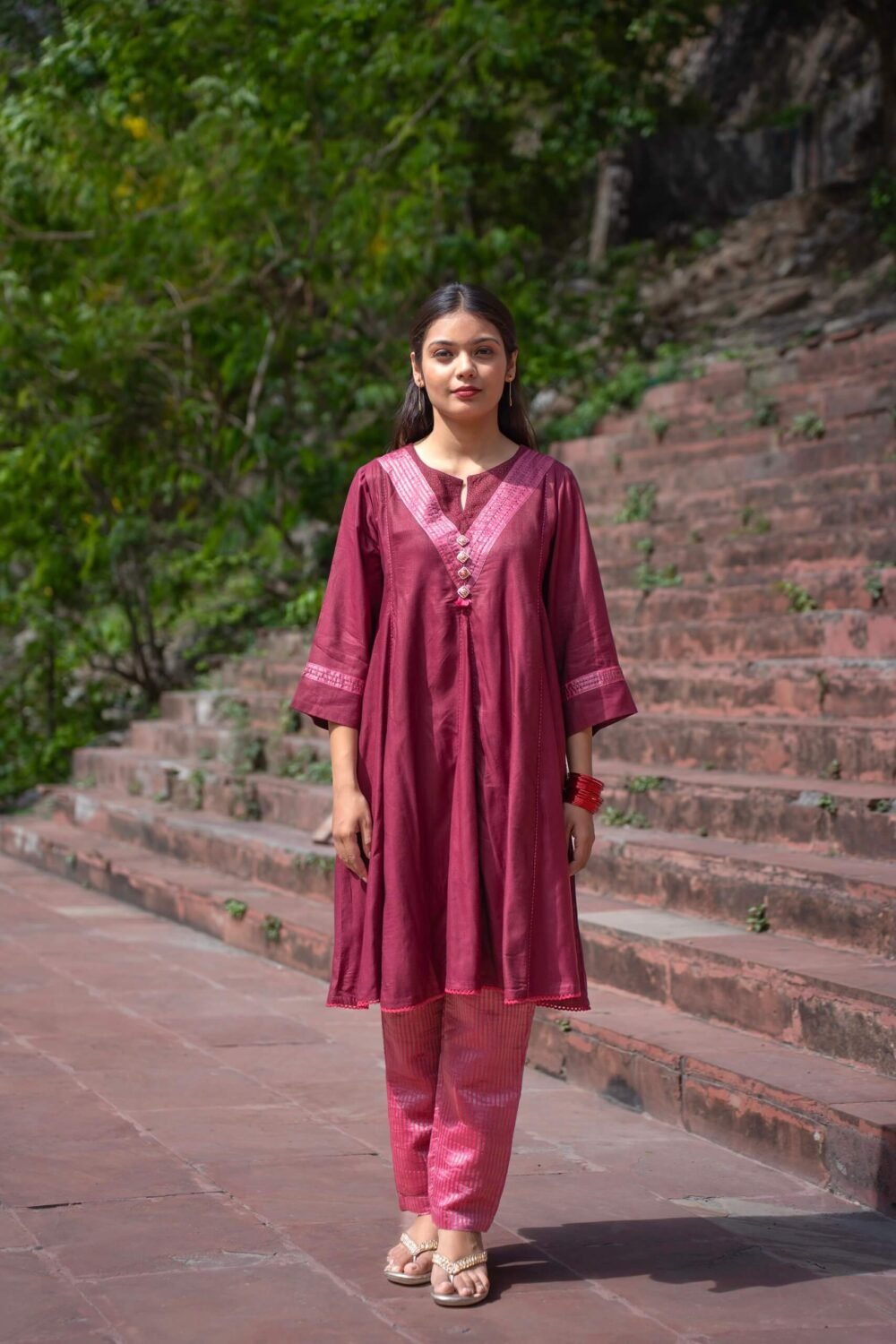 Sherbati Kalidar Meenakari Kurta - Image 7