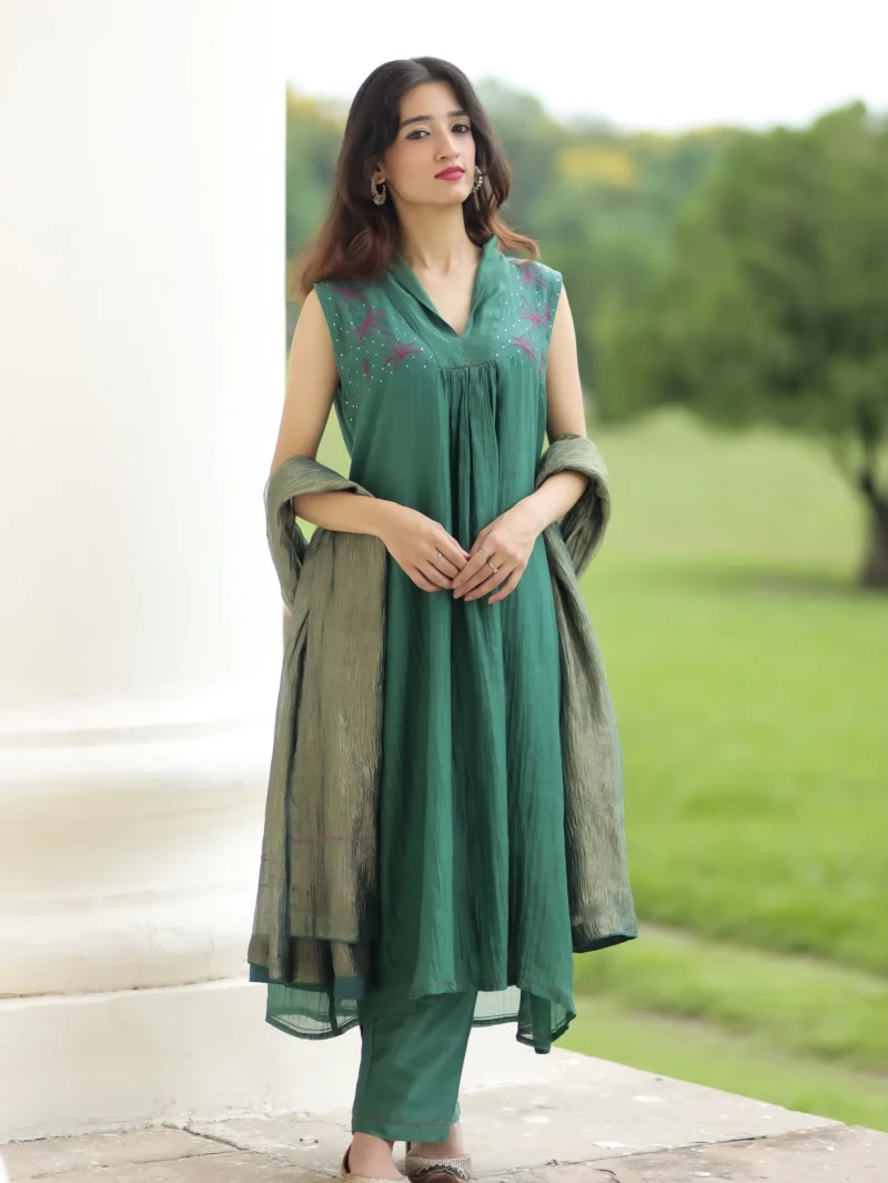 Vriksh Flared Chikankari Kurta