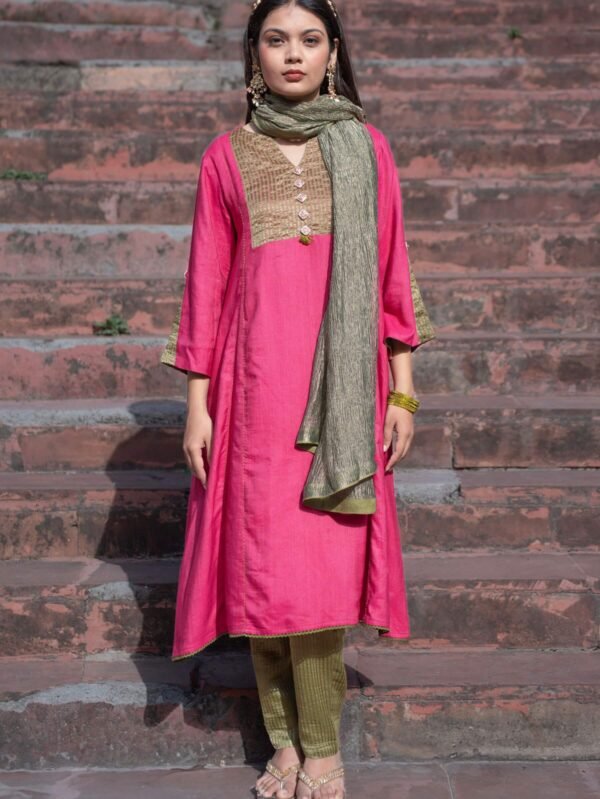 Anaar A-Line Meenakari Kurta Set