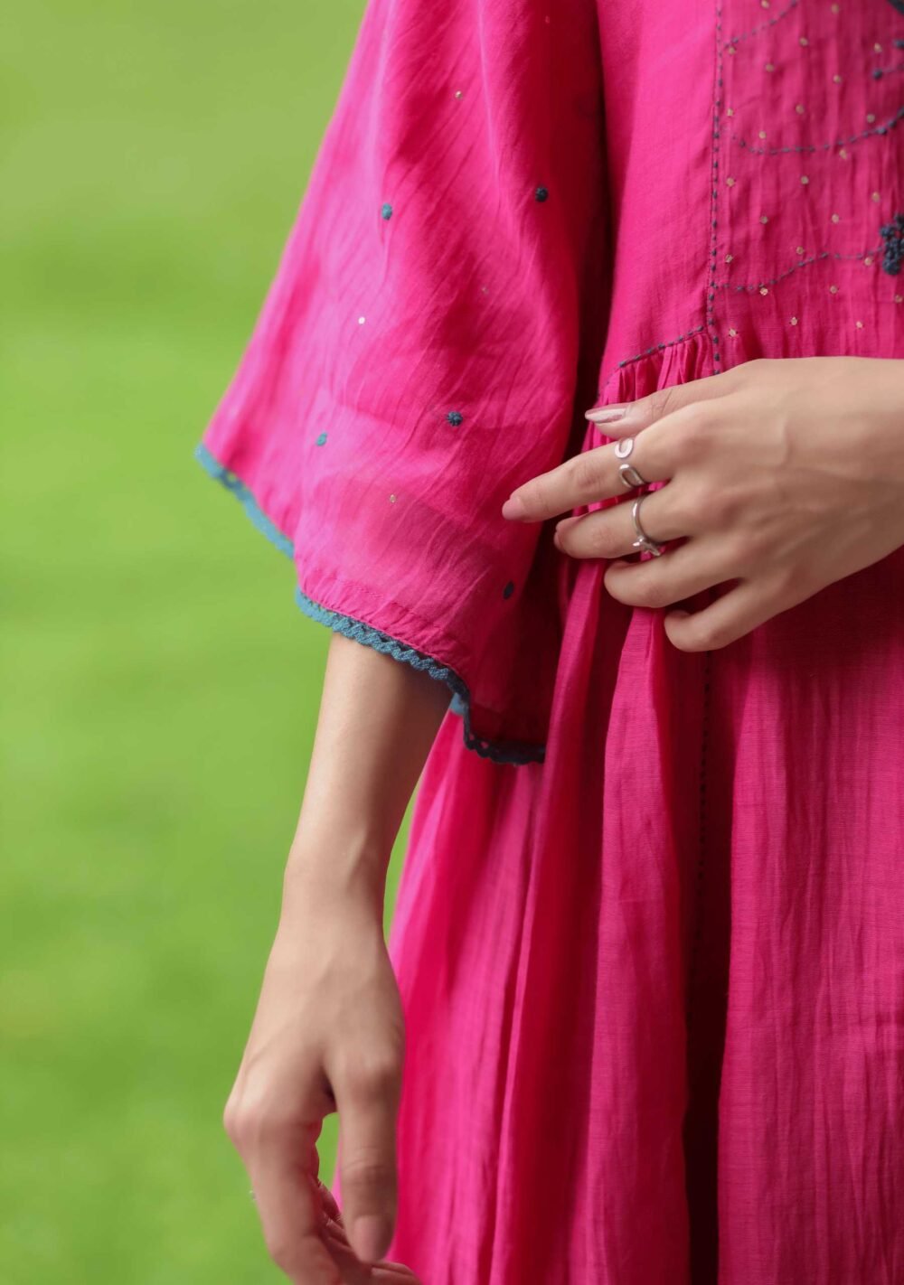 Gulabi Flared Chikankari Dress - Image 5