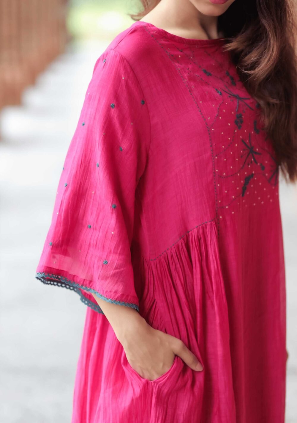 Gulabi Flared Chikankari Dress - Image 6