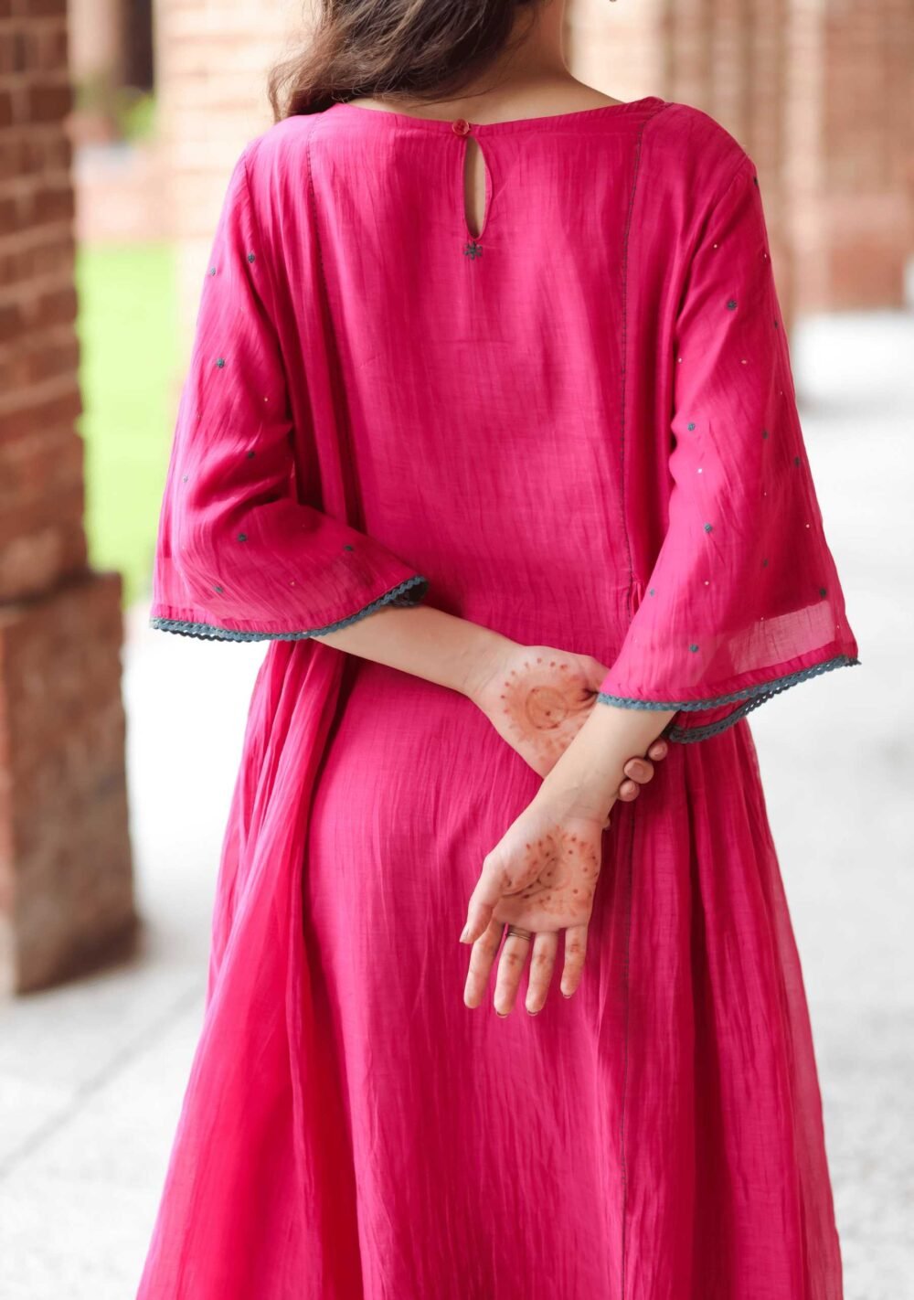Gulabi Flared Chikankari Dress - Image 9