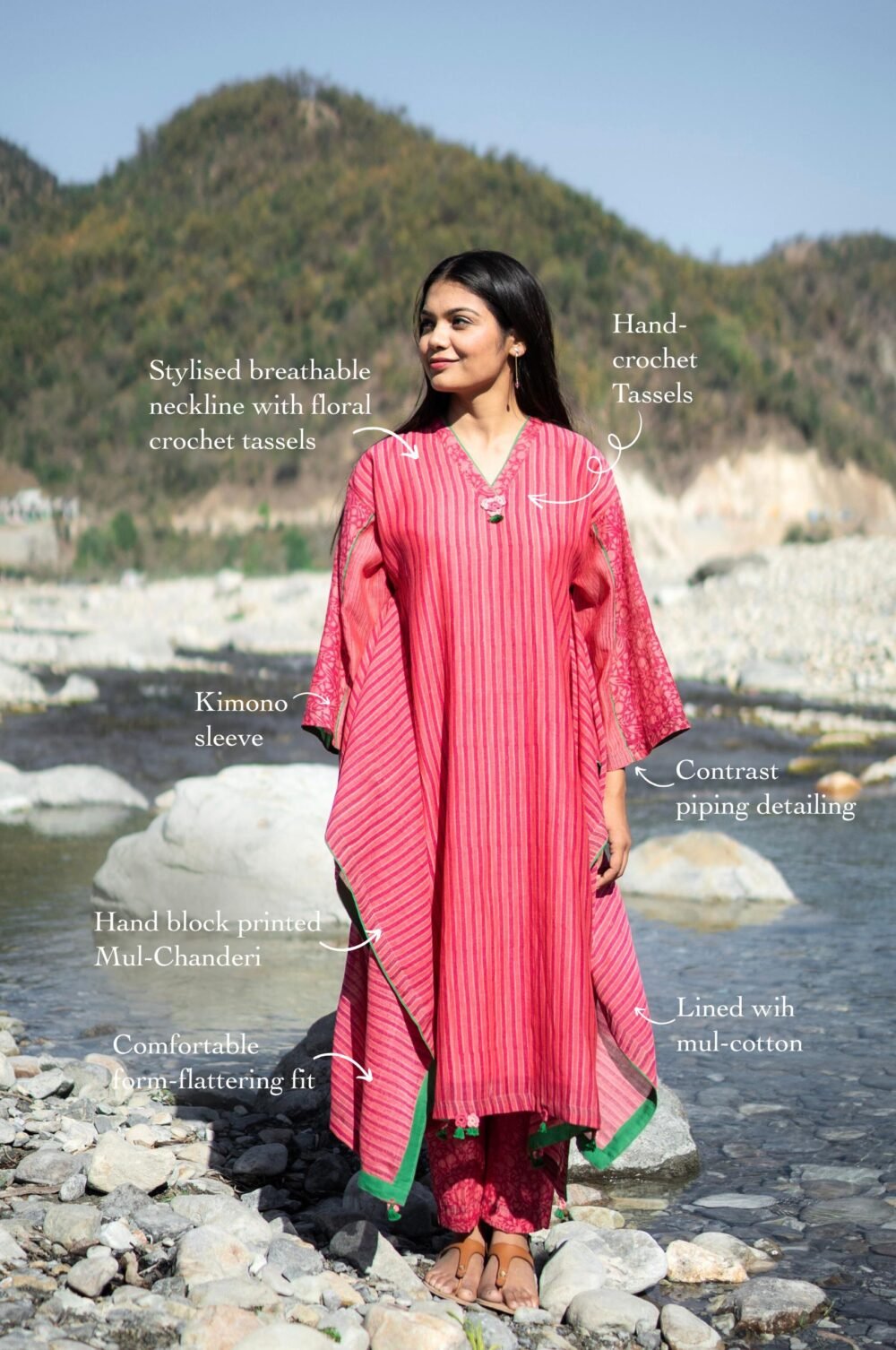Rasbhari Kaftan Style Block-printed Kurta - Image 3