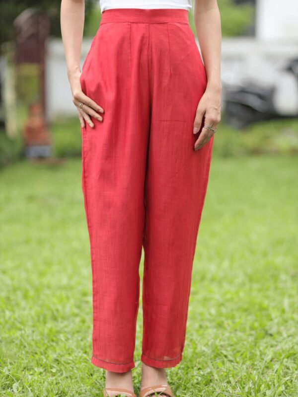 Surkh Chanderi Pant