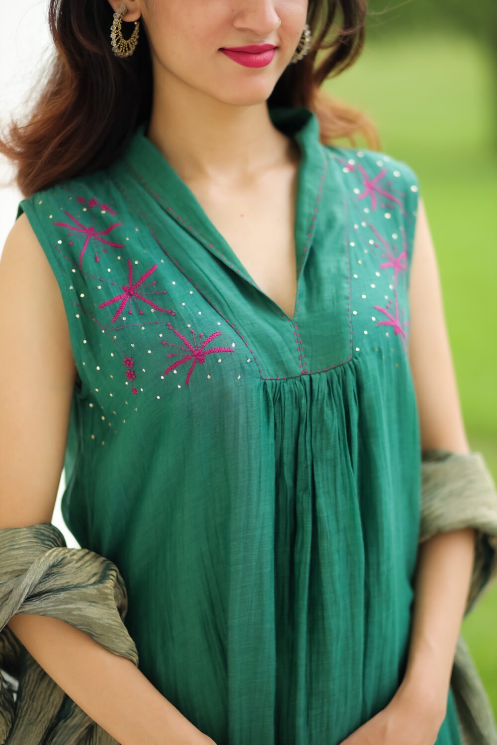 Vriksh Flared Chikankari Kurta Set - Image 2