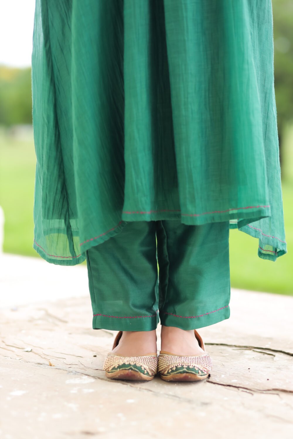 Vriksh Flared Chikankari Kurta Set - Image 7
