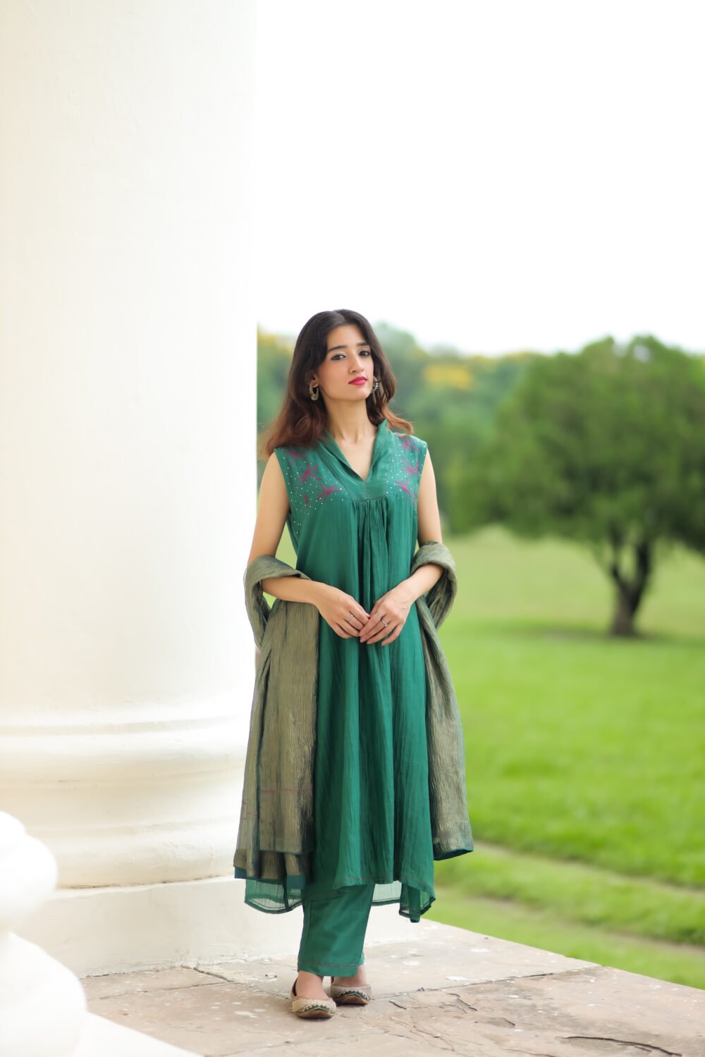 Vriksh Flared Chikankari Kurta Set