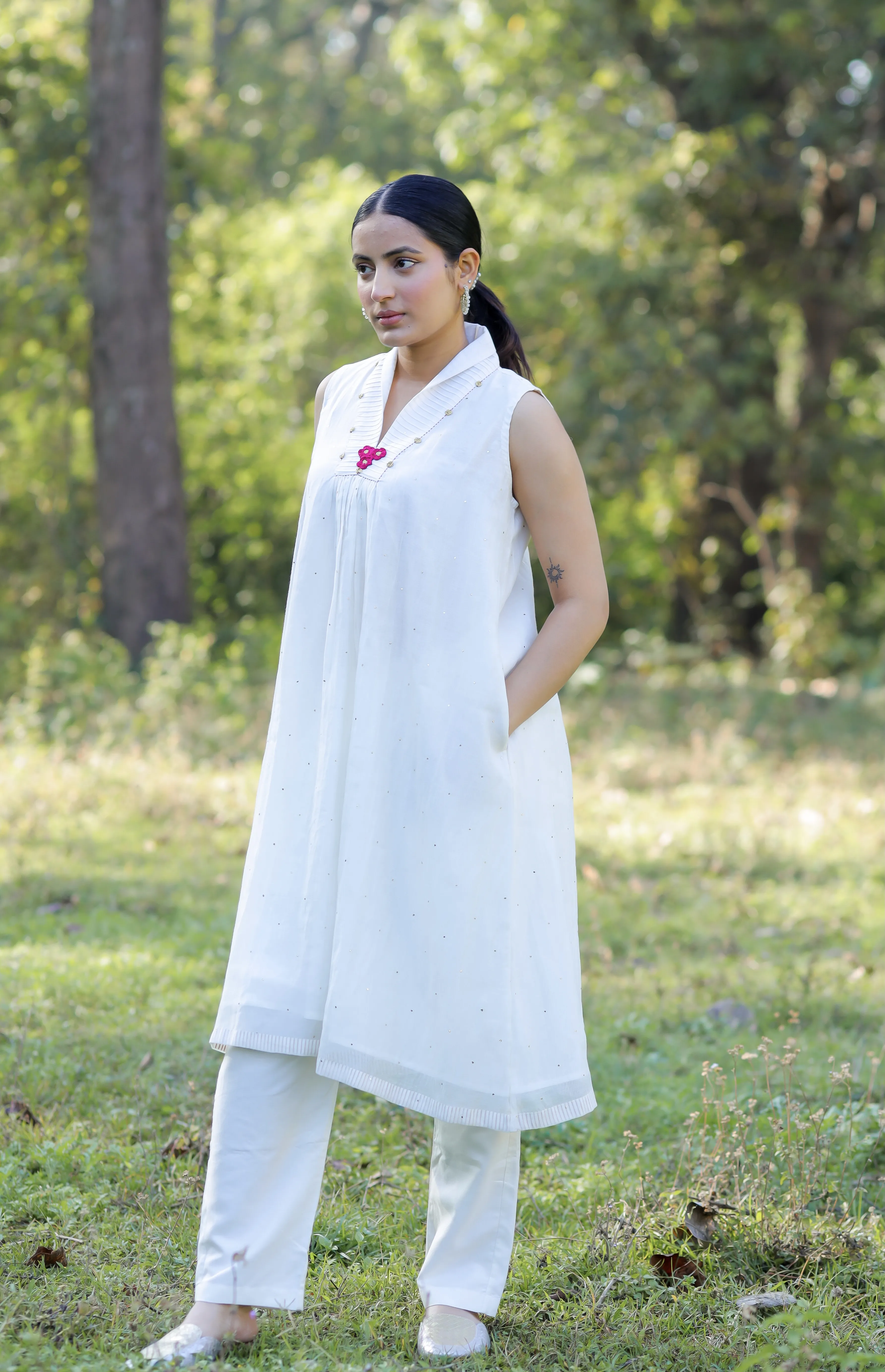 Ismat Flared Mukaish Kurta