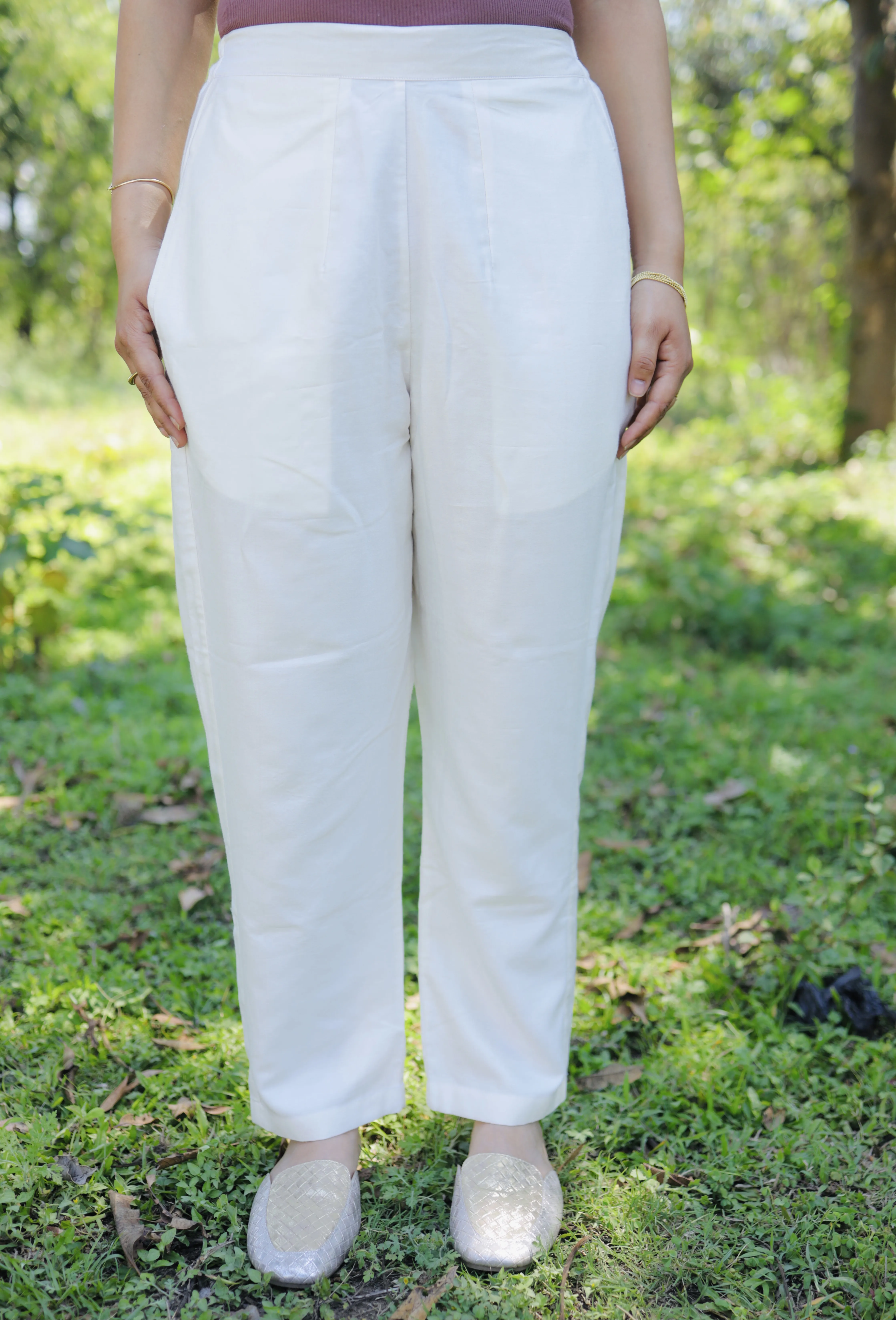 Offwhite Silk Pant
