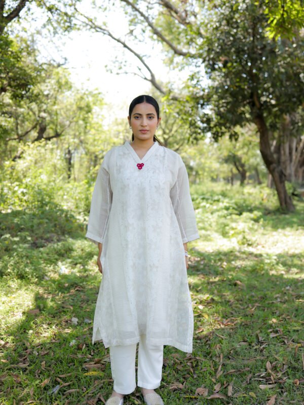 Ismat Block Printed Stylised A-line Kurta