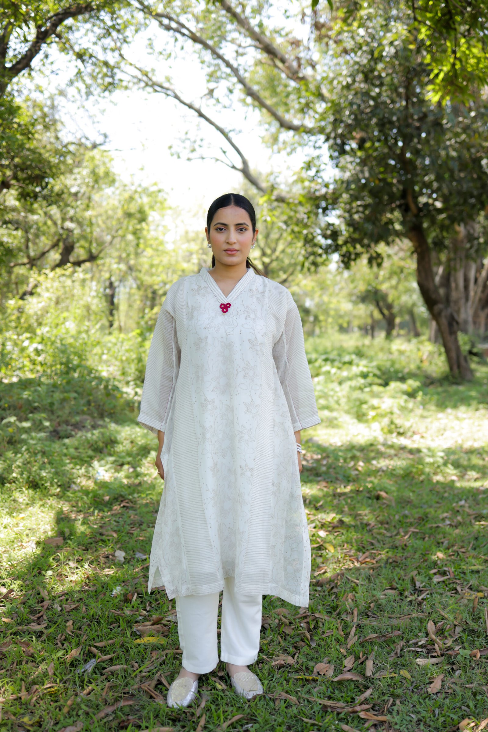 Ismat Block Printed Stylised A-line Kurta