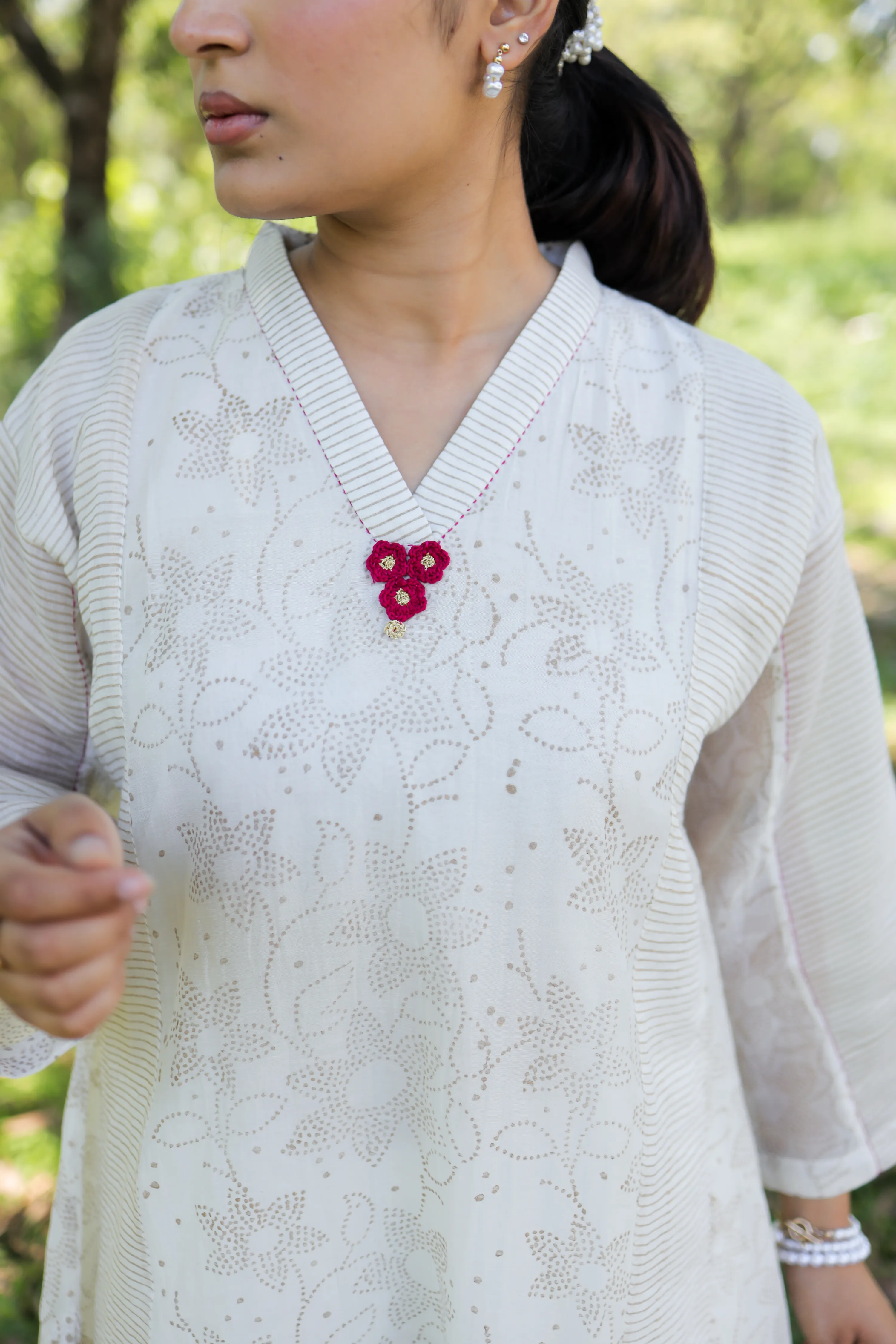 Ismat Block Printed Stylised A-line Kurta - Image 2