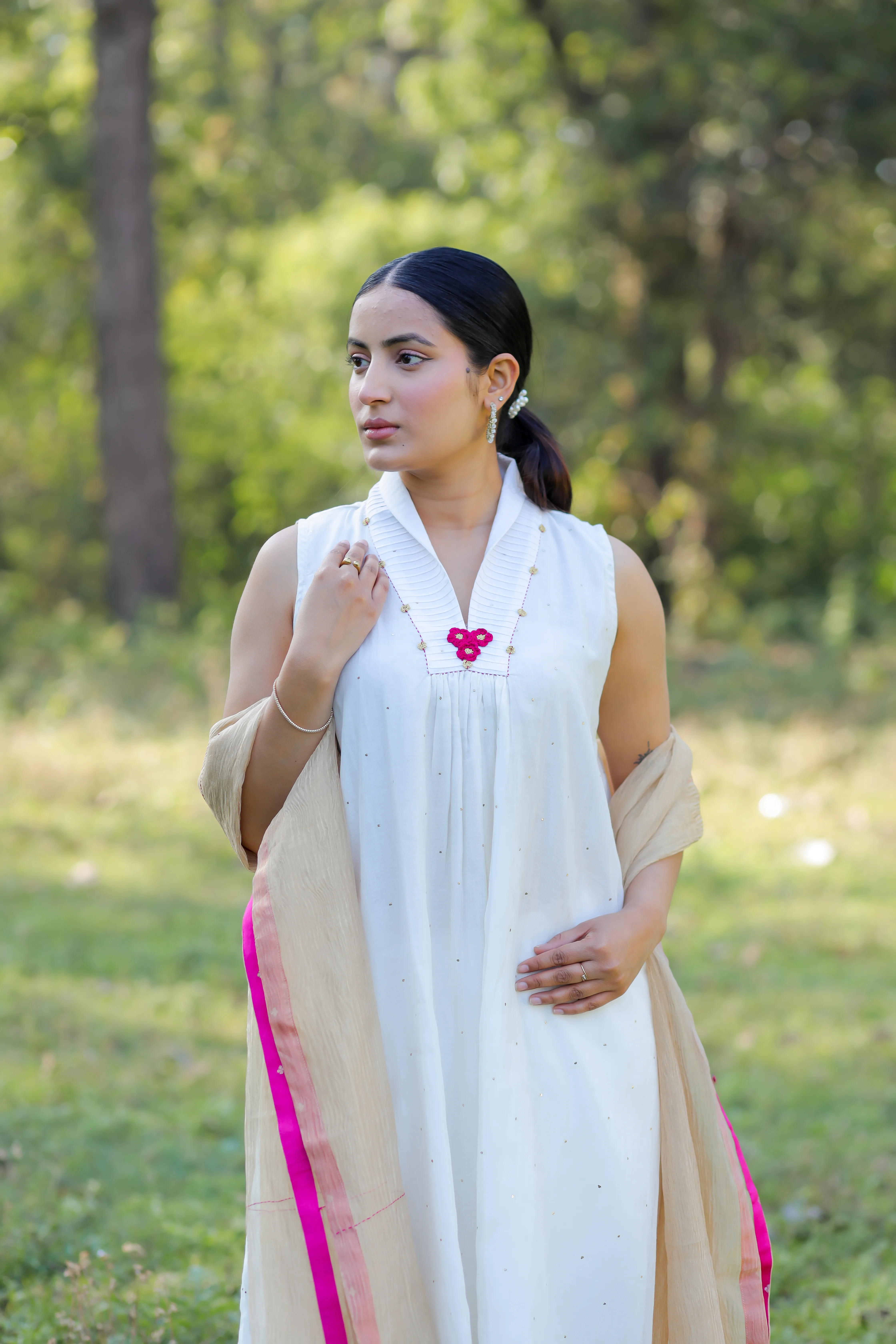 Ismat Flared Mukaish Kurta - Image 3