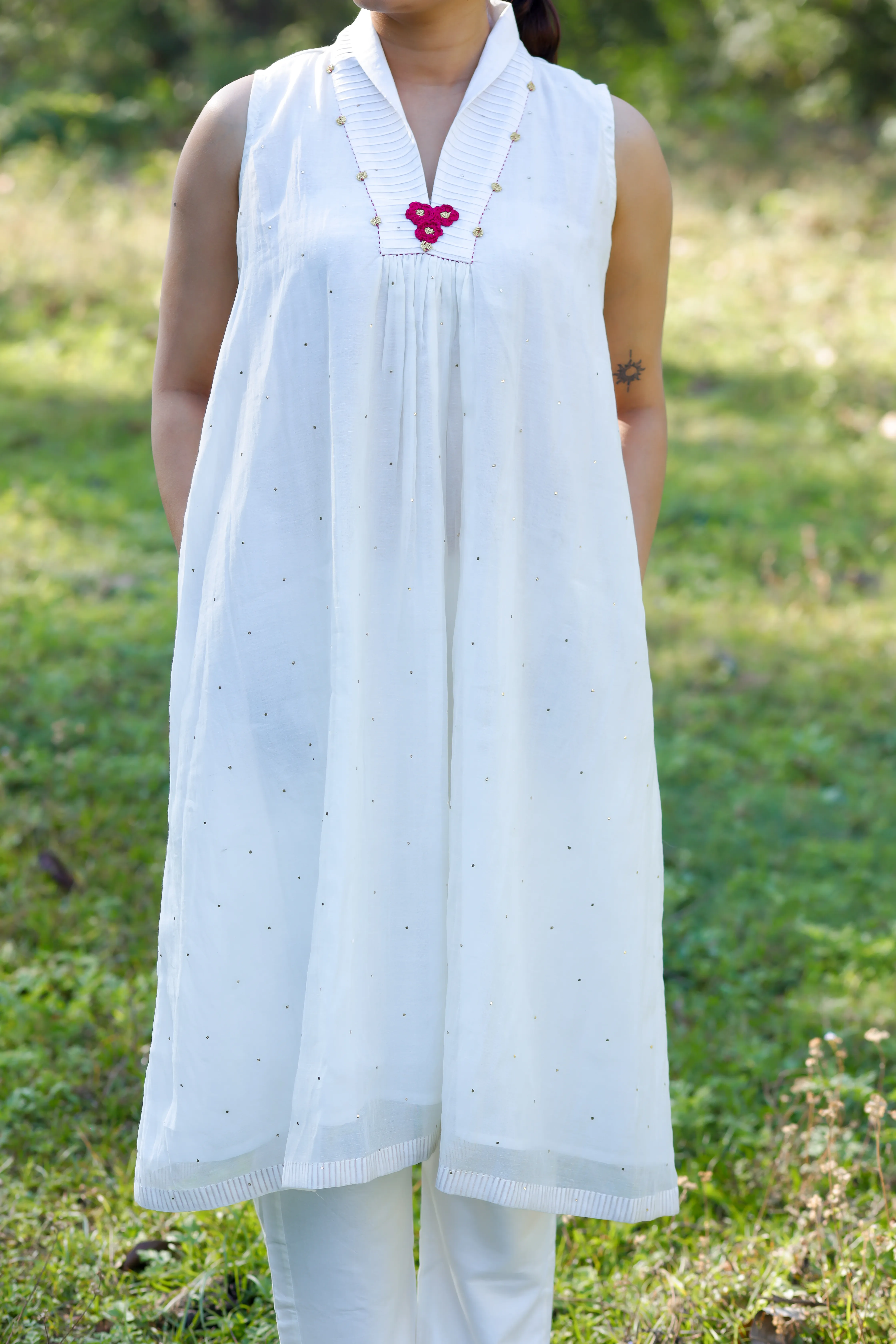 Ismat Flared Mukaish Kurta - Image 5